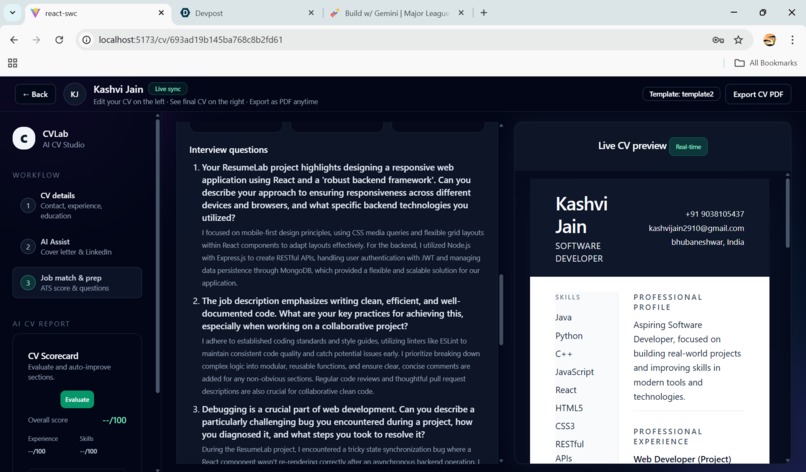 Resume Lab – screenshot 4