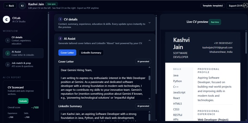 Resume Lab – screenshot 2