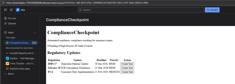 Compliance Checkpoint – screenshot 1