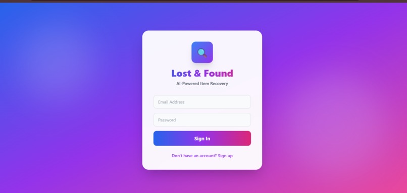 Smart Lost and Found System – screenshot 1
