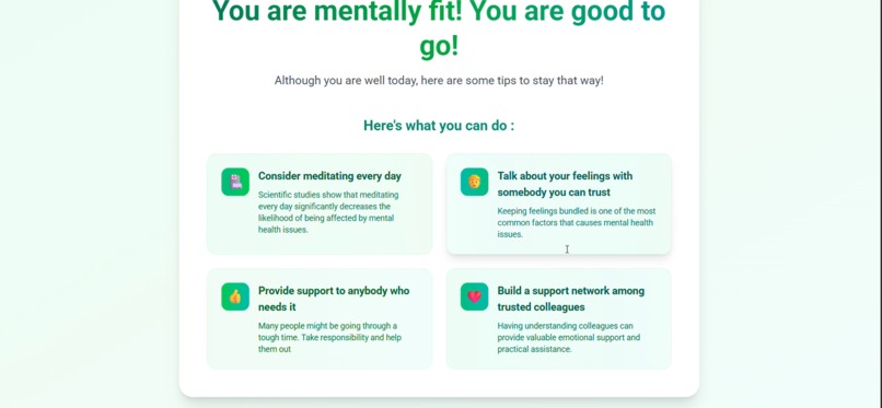 Mental Health Predictor Project – screenshot 4
