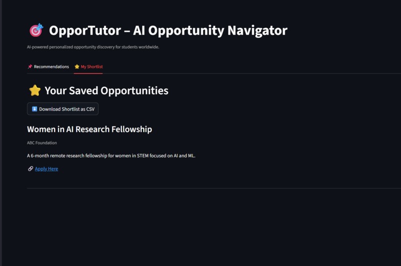 OpporTutor – AI Opportunity Navigator – screenshot 2