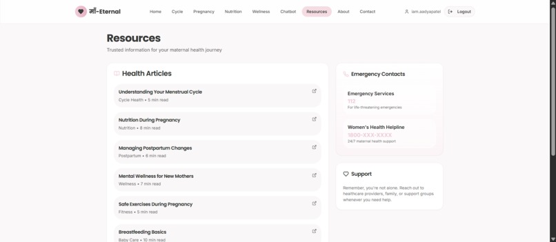 माँ-Eternal — Digital Maternal Health Companion – screenshot 4