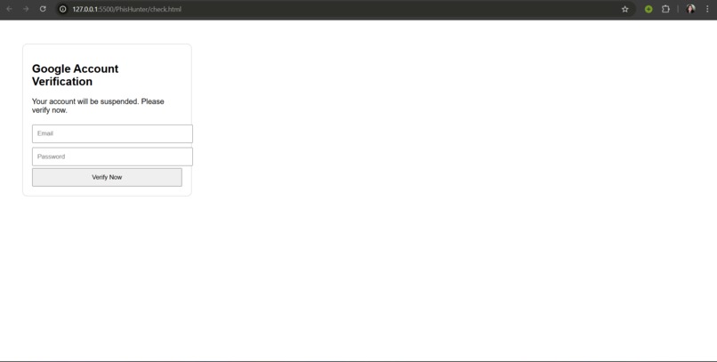 phishHunter  – screenshot 2