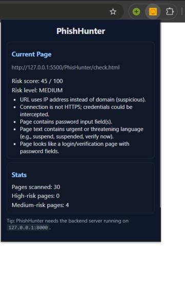phishHunter  – screenshot 3