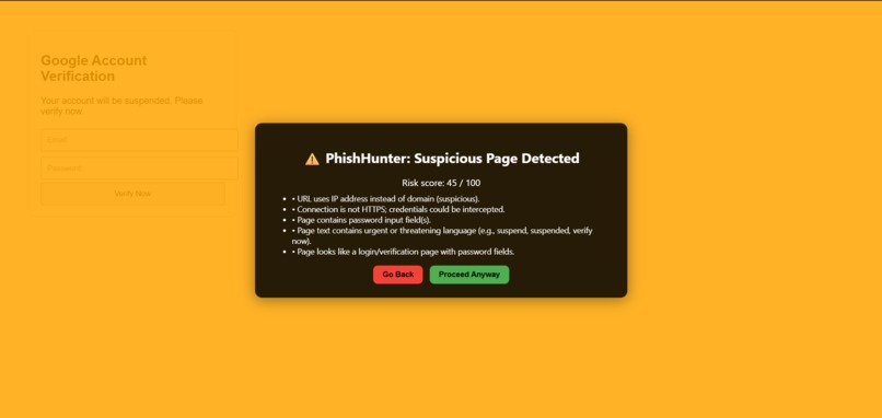 phishHunter  – screenshot 4