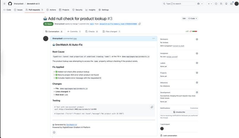 DevWatch AI – screenshot 3