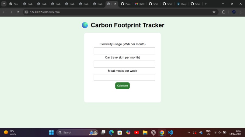 Carbon Footprint Tracker – screenshot 1