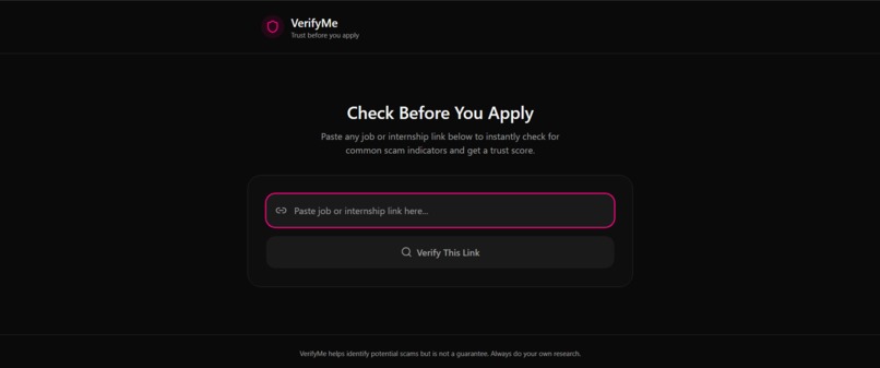 VerifyMe – screenshot 1