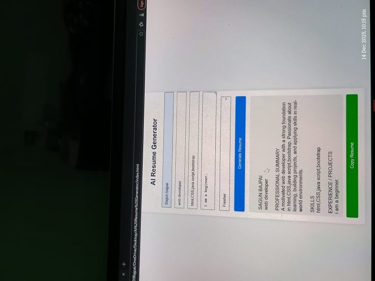 AI Resume Generator – screenshot 1