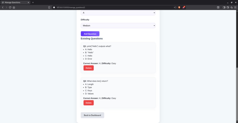 Quiz management  – screenshot 13
