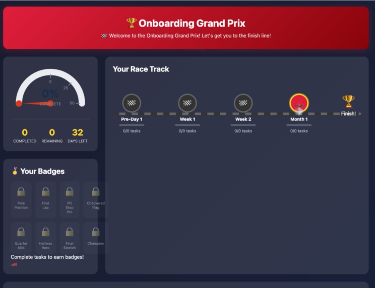 Onboarding Grand Prix – screenshot 5