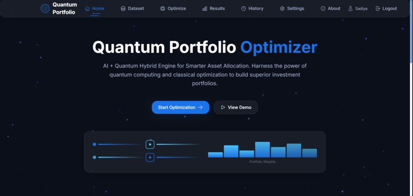 Portfolio Optimization using Quantum  – screenshot 1
