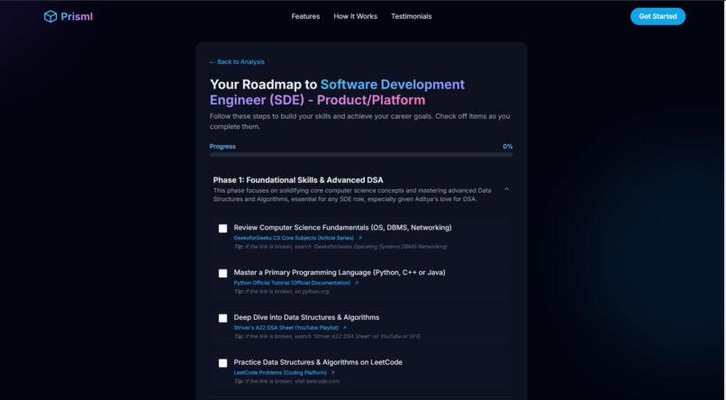 Prisml – AI Career Advisor – screenshot 2