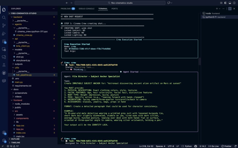 FIBO Cinematics Studio - Where AI Thinks Like a Cinema Crew – screenshot 2