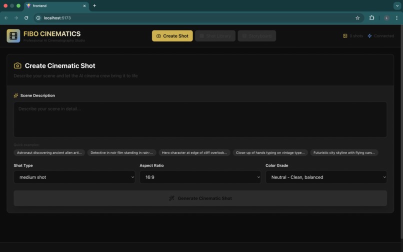 FIBO Cinematics Studio - Where AI Thinks Like a Cinema Crew – screenshot 1