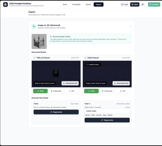 AI3D Printable Primitives – screenshot 1
