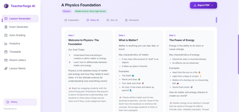 TeacherForge AI – screenshot 2