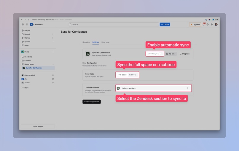 Sync for Confluence – screenshot 3