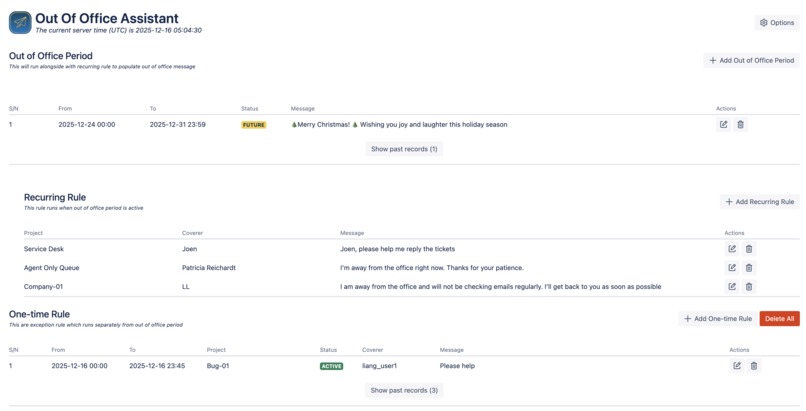 Out of office for Jira Cloud – screenshot 1