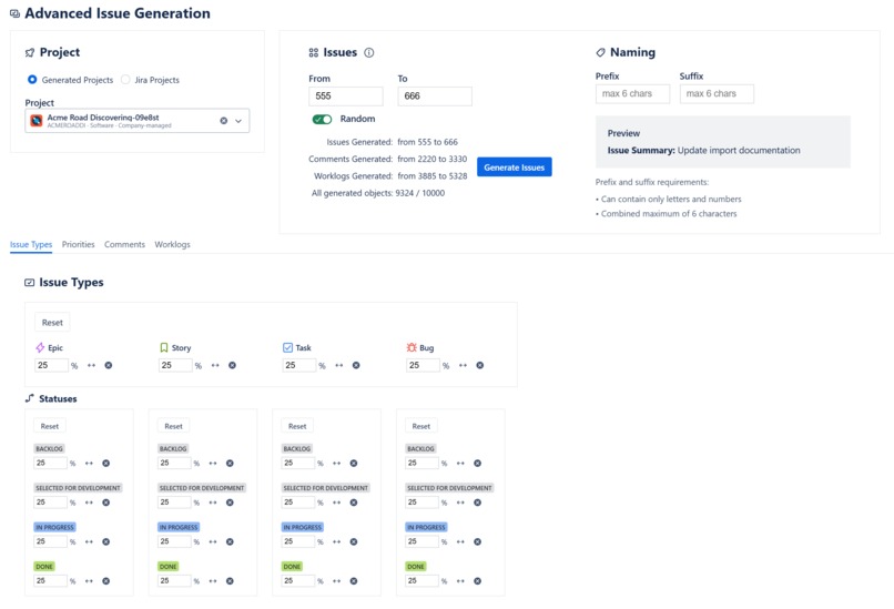Smart Data Generator for Jira – screenshot 5