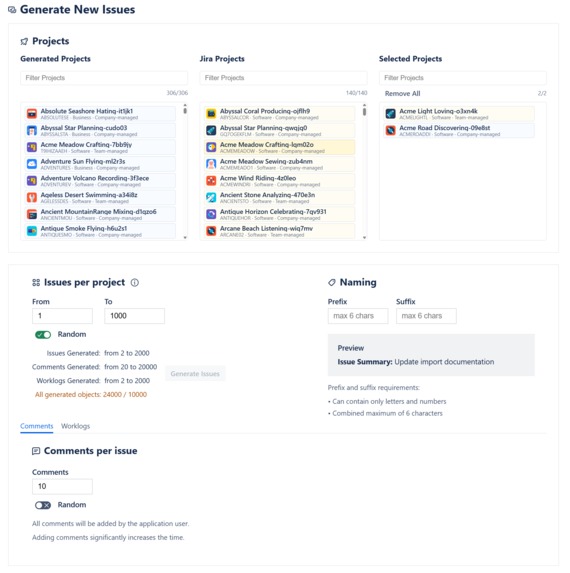 Smart Data Generator for Jira – screenshot 3