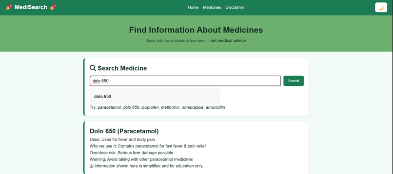 MediSearch – screenshot 2