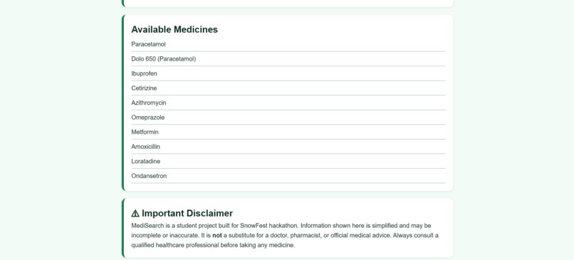 MediSearch – screenshot 2
