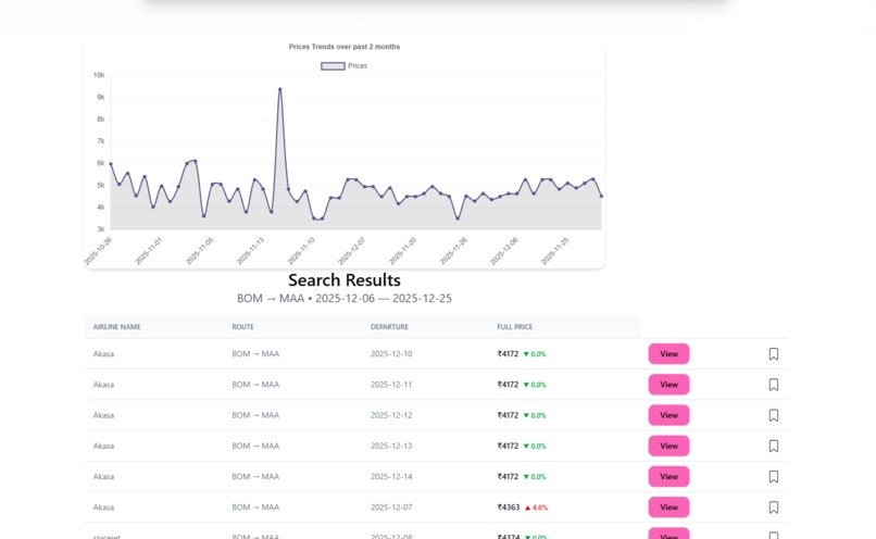 skymate price tracker – screenshot 5