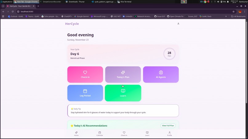 HerCycle - Menstrual wellness comapanion – screenshot 1