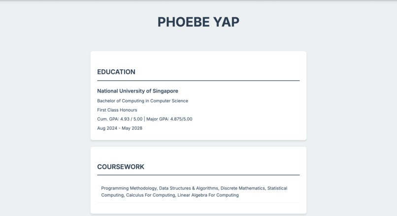 Resume Website – screenshot 1