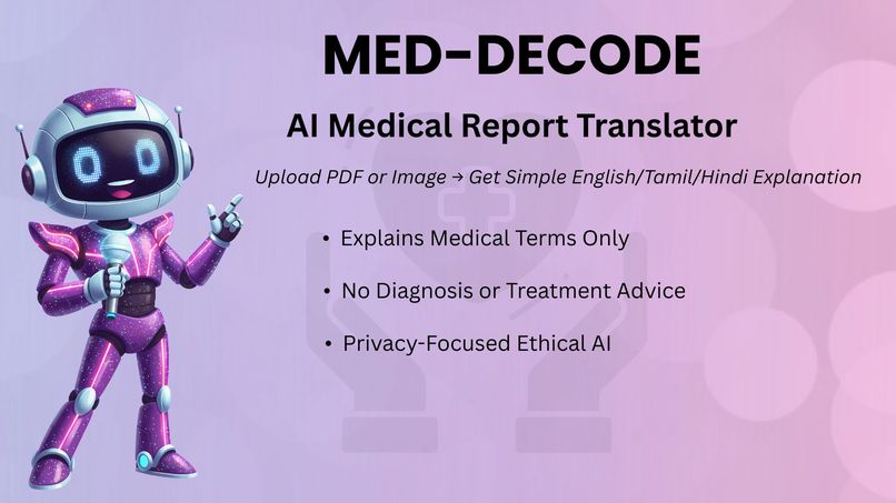 MedDecode -AI  powered medical report translator – screenshot 1