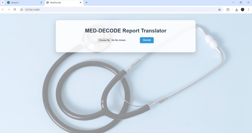 MedDecode -AI  powered medical report translator – screenshot 2