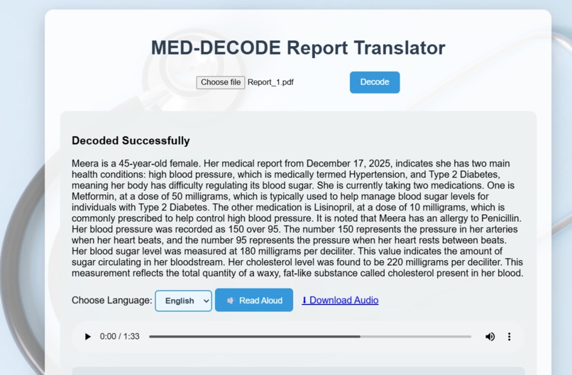 MedDecode -AI  powered medical report translator – screenshot 7