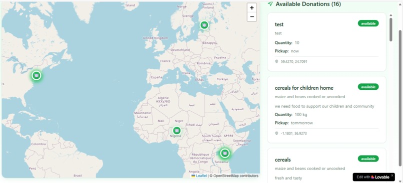 food sharing app – screenshot 1