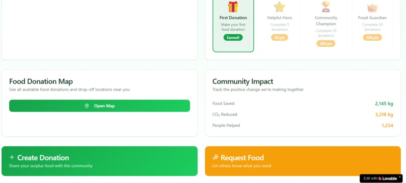 food sharing app – screenshot 2