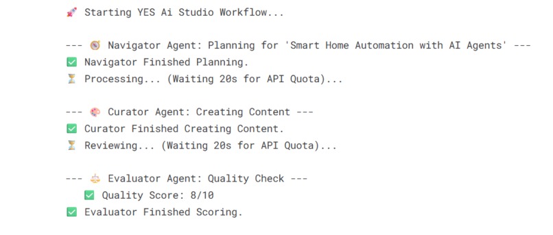 YES Ai Studio: Agentic Multimodal Creator (IoT Edition) – screenshot 2