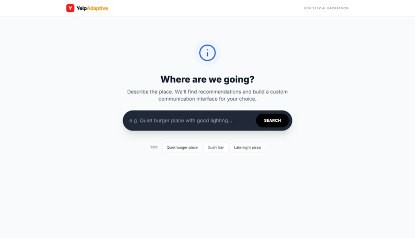 Yelp Adaptive: The Generative UI for Accessibility – screenshot 1