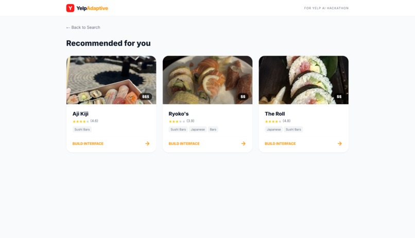 Yelp Adaptive: The Generative UI for Accessibility – screenshot 2