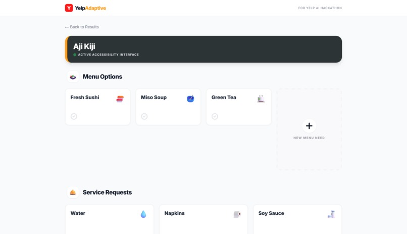 Yelp Adaptive: The Generative UI for Accessibility – screenshot 3