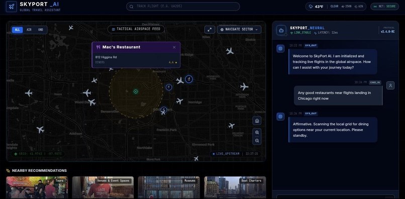 SkyPort AI: Real-time Travel Assistant – screenshot 1