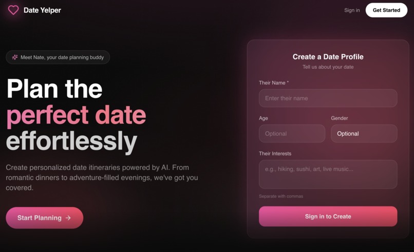 Date Yelper – screenshot 1