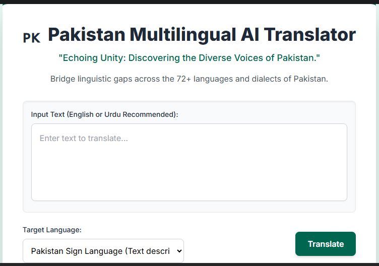 Pakistan Multilingual AI Translator – screenshot 1