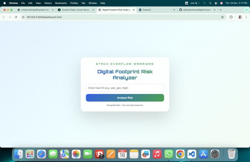 Digital Footprint Risk Analyzer – screenshot 1