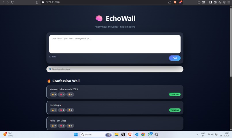 EchoWall – Anonymous Emotion Platform – screenshot 1