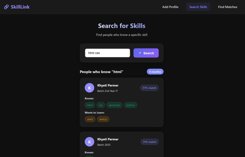 SkillLink – screenshot 2