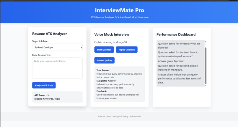 InterviewMate – AI-Powered Job Interview & ATS Resume Booste – screenshot 1