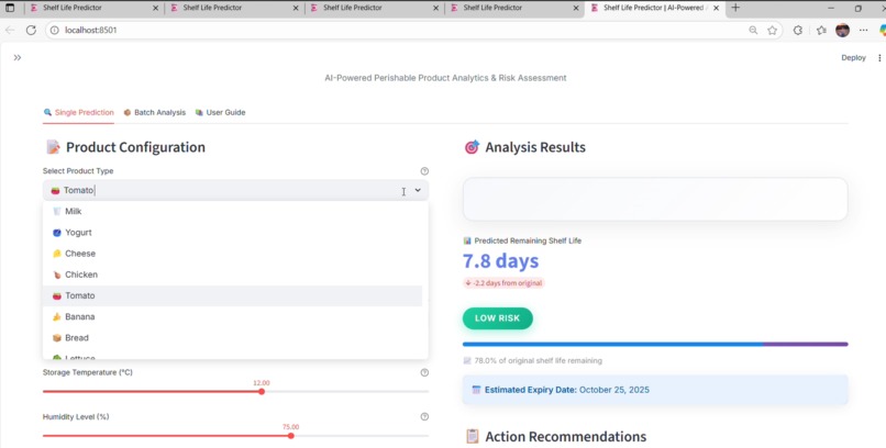 AI-Powered Perishable Product Analytics & Risk Assessment – screenshot 1