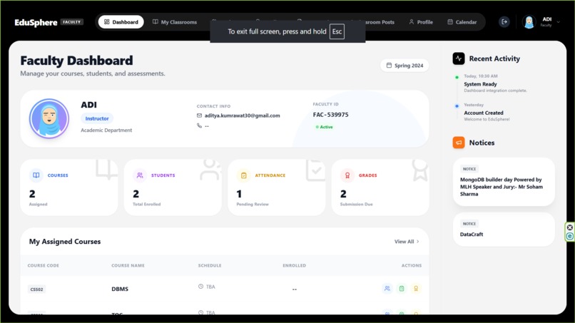 Edusphere - Smart Student Management and Academic System – screenshot 1