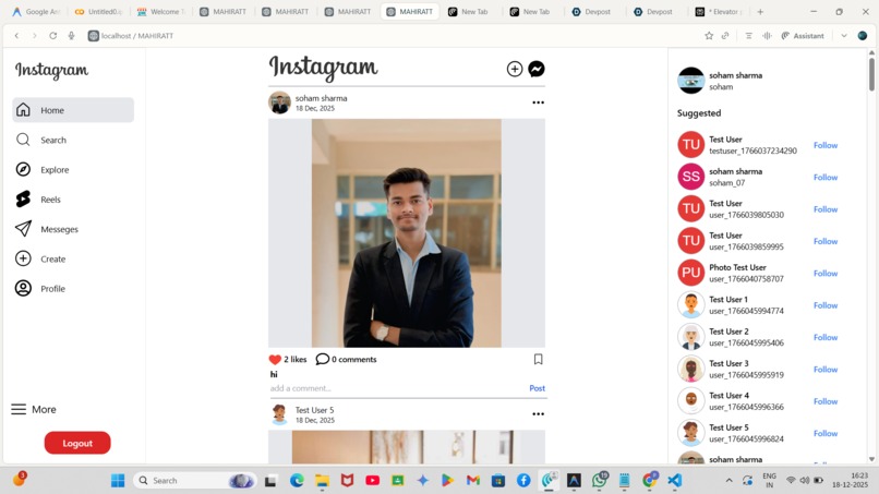 Instagram Clone – screenshot 1
